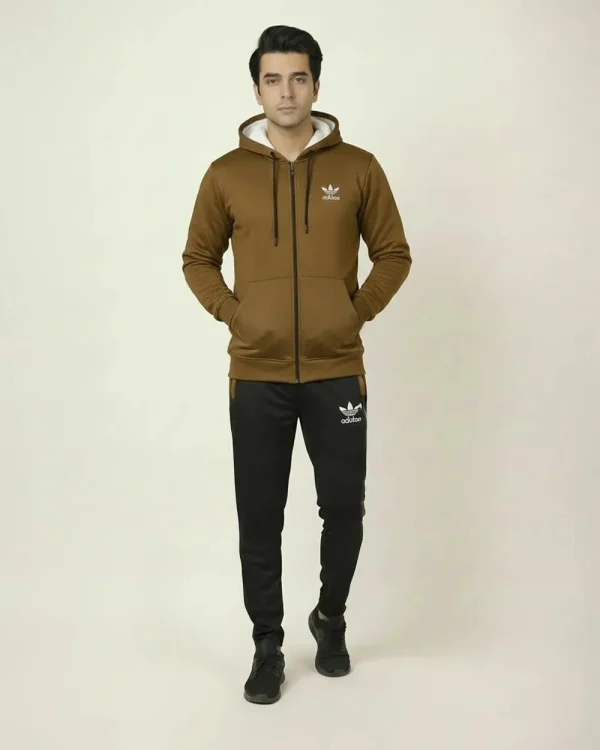 2 Pcs Men's Jersey Printed Zipper Track Suit